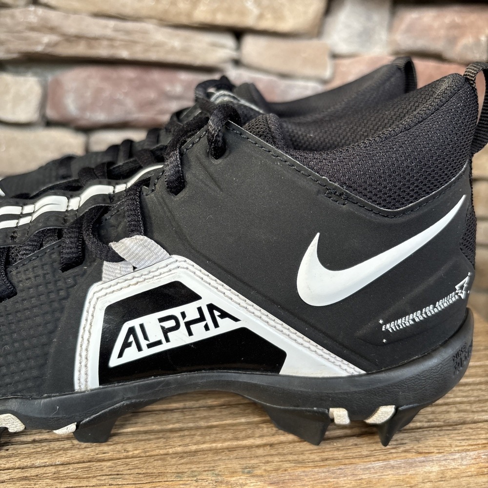 Nike Alpha Fastflex Youth Boys Football Cleats 4Y Black White CV0581-001 - Picture 5 of 12